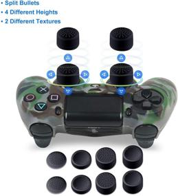 img 2 attached to 🎮 PS4 Controller Covers - Water Printed Silicone Skin for DualShock 4 - Protective Case Set for PS4, PS4 Slim, and PS4 Pro - 2 Pack Camo Design - Includes 4 Pairs of Gray & Green Controller Grips - PS4 Accessories