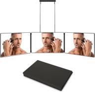 💇 cutting-edge 3 way mirror for hair tools: 360° make up mirror, adjustable height for men, ideal diy haircut tools at home or travel logo