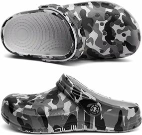 img 4 attached to 🏖️ Summer Camouflage Beach Slippers for Children - BIG WASP Kids Boys' Clogs & Mules, Ideal Garden Shoes