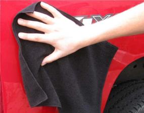 img 2 attached to Premium Black Microfiber Towels - Real Clean 16x16, 300GSM, Pack of 10