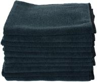 premium black microfiber towels - real clean 16x16, 300gsm, pack of 10 logo