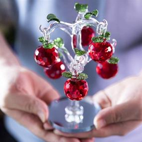 img 2 attached to 🍎 Sparkling Crystal Apple Tree: Stunning Artificial Tree with Crystal Ornaments for Home, Office, and Special Occasions in Vibrant Red