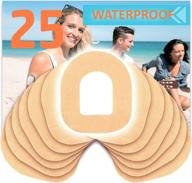 fixic 25 pack - best waterproof adhesive patches for omnipod - long-lasting sensor covers - pre-cut with tan back paper логотип