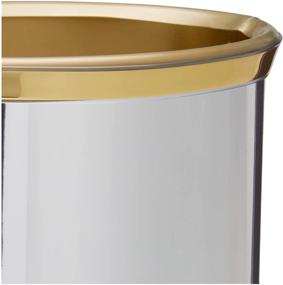 img 2 attached to 🗑️ Kraftware Mylar Waste Basket in Polished Chrome/Brass with 3/4-Inch Polished Brass Band and Gold Bumper