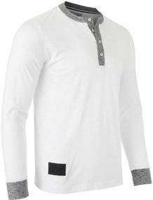 img 3 attached to 👕 Stylish ZIMEGO Sleeve Contrast Button Henley for Men - Trendy and Comfortable Clothing Option