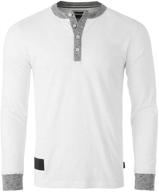 👕 stylish zimego sleeve contrast button henley for men - trendy and comfortable clothing option logo