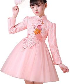 img 4 attached to 👑 Authentic Chinese Cheongsam Dresses: Exquisite Embroidery for Princess Girls' Clothing