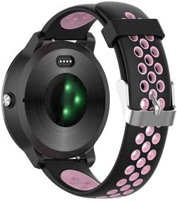 img 3 attached to 🎀 Premium Black Pink Silicone Bands: Wifit Compatible with Garmin Vivoactive 3 / Vivoactive 3 Music / Forerunner 645 Music - Large Size