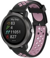 🎀 premium black pink silicone bands: wifit compatible with garmin vivoactive 3 / vivoactive 3 music / forerunner 645 music - large size logo