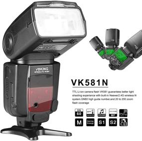 img 1 attached to 📸 Voking VK581N TTL High Speed Sync Master Camera Flash Speedlite: Nikon D70 D90 D300 D600 D3000 D3500 D5200 D7000 D7100, and More Compatible