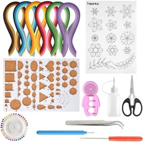 img 4 attached to 🎨 TUPARKA 15 PCS Paper Quilling Kits - 29 Colors, 600 Strips | Tools and Supplies for DIY Design, Drawing, and Handcrafts