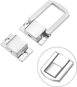 img 1 attached to 🔒 Pack of 4 Toggle Catch Locks - 31mm Retro Decorative Silver Tone Hasp with Screws for Suitcase Chest Trunk Latch Clasp