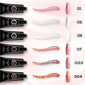img 1 attached to 🎁 Phoenixy Poly Nail Gel Kit - 6 Color Poly Nail Extension Gel Set with 36W LED UV Nail Lamp and Essential Manicure Tools - All-in-One Starter Kit for Nail Art - Perfect Gift