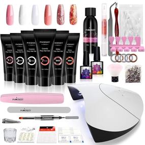img 4 attached to 🎁 Phoenixy Poly Nail Gel Kit - 6 Color Poly Nail Extension Gel Set with 36W LED UV Nail Lamp and Essential Manicure Tools - All-in-One Starter Kit for Nail Art - Perfect Gift