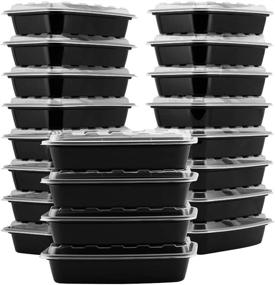 img 4 attached to 🍱 25-Piece Set of Black Snap Pak Rectangular Food Storage Containers