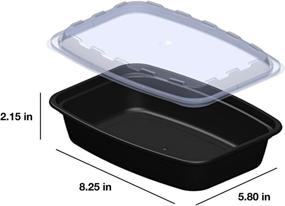 img 2 attached to 🍱 25-Piece Set of Black Snap Pak Rectangular Food Storage Containers