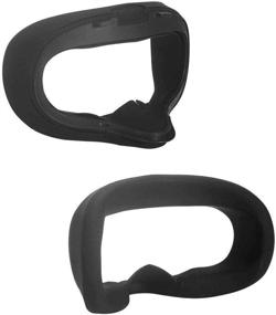 img 1 attached to 🎮 MASiKEN Oculus Quest 1 Silicone Face Cover Mask - Sweatproof, Washable, Lightproof, with Professional Face Pad - Black 2 Pack