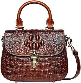 img 4 attached to 👜 Stylish and Chic Crocodile Red Crossbody Shoulder Handbags & Wallets for Women by PIJUSHI
