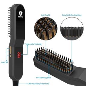 img 3 attached to 💇 Professional Beard Straightener Comb with Beard Oil - for Men and Women, Hair Straightening Brush and Beard Brush