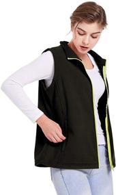 img 3 attached to 🧥 SPRING SEASON Women's Polar Fleece Zip Vest – Lightweight, Sleeveless, Warm Outerwear with Classic Fit and Pockets for Fall & Winter