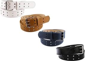 img 1 attached to Bundle Kids Faux Leather Hole Boys' Accessories and Belts