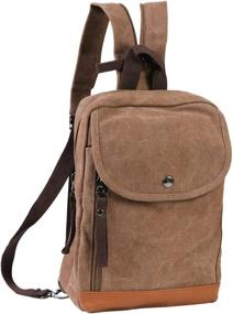 img 4 attached to Canvas Backpacks Packback Daypack 181002 Brown Backpacks