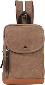 img 3 attached to Canvas Backpacks Packback Daypack 181002 Brown Backpacks