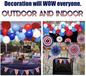 img 2 attached to 🎆 Amazing 4th of July Decorations - Patriotic Red White Blue Party Supplies, Balloon Flags Pennant Garland Tattoo Stickers, Perfect for Labor Veterans Memorial Day American Outdoor Decor