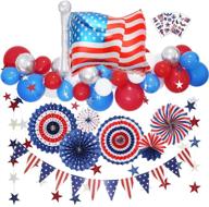 🎆 amazing 4th of july decorations - patriotic red white blue party supplies, balloon flags pennant garland tattoo stickers, perfect for labor veterans memorial day american outdoor decor logo