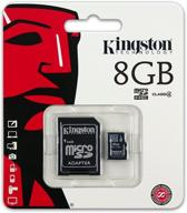 💾 карта памяти kingston microsdhc class 4 на 8 гб с адаптером sd - sdc4/8gb логотип