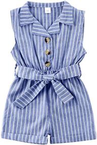 img 4 attached to 🐆 Прекрасный безрукавный комбинезон с леопардовым принтом: идеальный выбор детской одежды для маленьких девочек!