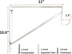 img 1 attached to 🛠️ Kunzye 2-Pack Heavy Duty Closet Shelf and Rod Bracket - White | Ultimate Solution for Shelf Storage and Closet Rod Support