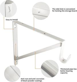 img 2 attached to 🛠️ Kunzye 2-Pack Heavy Duty Closet Shelf and Rod Bracket - White | Ultimate Solution for Shelf Storage and Closet Rod Support