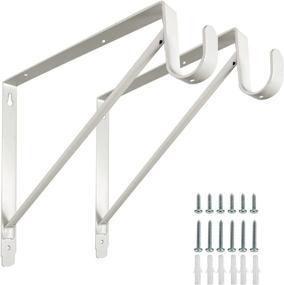 img 4 attached to 🛠️ Kunzye 2-Pack Heavy Duty Closet Shelf and Rod Bracket - White | Ultimate Solution for Shelf Storage and Closet Rod Support