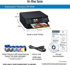 img 1 attached to 🖨️ Black Epson Expression Premium XP-6100 Wireless Photo Printer + Scanner & Copier – Medium