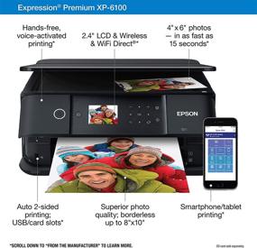 img 2 attached to 🖨️ Black Epson Expression Premium XP-6100 Wireless Photo Printer + Scanner & Copier – Medium