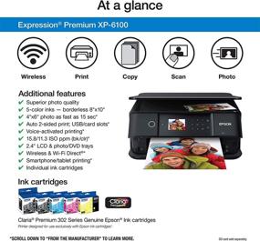 img 3 attached to 🖨️ Black Epson Expression Premium XP-6100 Wireless Photo Printer + Scanner & Copier – Medium