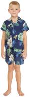 🍍 hawaii hangover aloha luau shirt cabana set in pineapple garden navy - boy's version logo