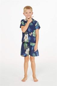 img 1 attached to 🍍 Hawaii Hangover Aloha Luau Shirt Cabana Set in Pineapple Garden Navy - Boy's Version