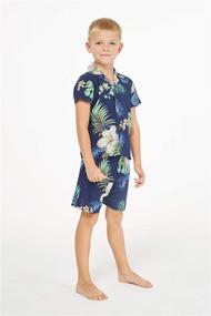 img 2 attached to 🍍 Hawaii Hangover Aloha Luau Shirt Cabana Set in Pineapple Garden Navy - Boy's Version