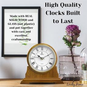 img 2 attached to Stylish and Quiet Mantel Clock - Battery Operated Wooden Design for Home Décor - Perfect Living Room, Office, Kitchen, Desk, or Shelf Display - Great Gift Idea!
