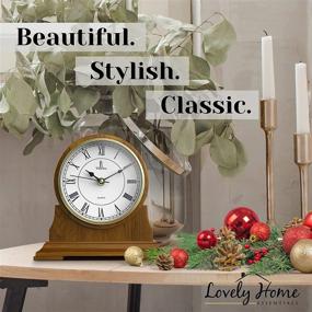 img 3 attached to Stylish and Quiet Mantel Clock - Battery Operated Wooden Design for Home Décor - Perfect Living Room, Office, Kitchen, Desk, or Shelf Display - Great Gift Idea!