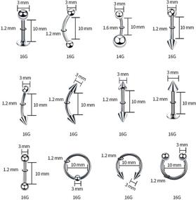 img 3 attached to 📿 A-minusone 84pcs Body Piercing Kit for Nipple Lip Ear Cartilage Tragus Nose Industrial Bar Helix Daith Piercing Tools Jewelry with Surgical Steel Piercing Needles Clamps Nose Ring Hoop