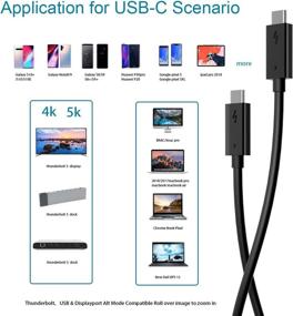 img 2 attached to 💻 Premium Black Thunderbolt 3 Cable - 1ft, USB C to USB C 5K 60Hz 40G, Multi-Device Compatible (Dell, MacBook, HP, Alienware, Chromebook), USB 3.1 Gen 1 & 2 Support