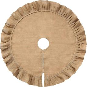 img 4 attached to 🎄 31 Inch Linen Burlap Christmas Tree Skirt for Festive Tree Decorations