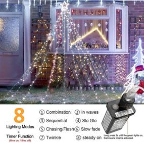 img 3 attached to 🎄 Lyhope Christmas Lights: 317 LED 8 Modes 10ft X 9 Strands - Tree Decoration Lights for Xmas, Parties & Celebrations (White)