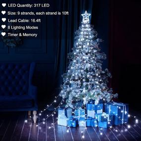 img 1 attached to 🎄 Lyhope Christmas Lights: 317 LED 8 Modes 10ft X 9 Strands - Tree Decoration Lights for Xmas, Parties & Celebrations (White)