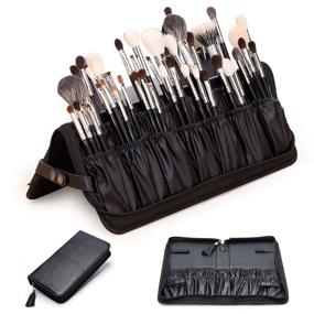 img 4 attached to Rownyeon Makeup Brush Bag Organizer: Portable Travel Case for Brushes, Perfect Gift, No Brushes Included