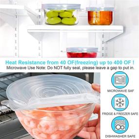 img 1 attached to Premium Reusable Silicone Stretch Lids - 14PCS Set, Flexible Round Bowl Covers for Food Storage, 7 Sizes - Keep Food Fresh, Stretch and Seal Lids by YXYL