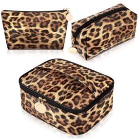 img 4 attached to Leopard Cosmetic Toiletry Portable Organizer